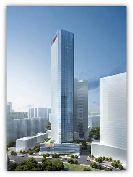 深圳东海国际中心e座 建筑高度:310米 日立电梯数量:70台