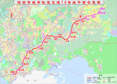 深圳地铁16号线线路图(预计2023年通车)(施工中)