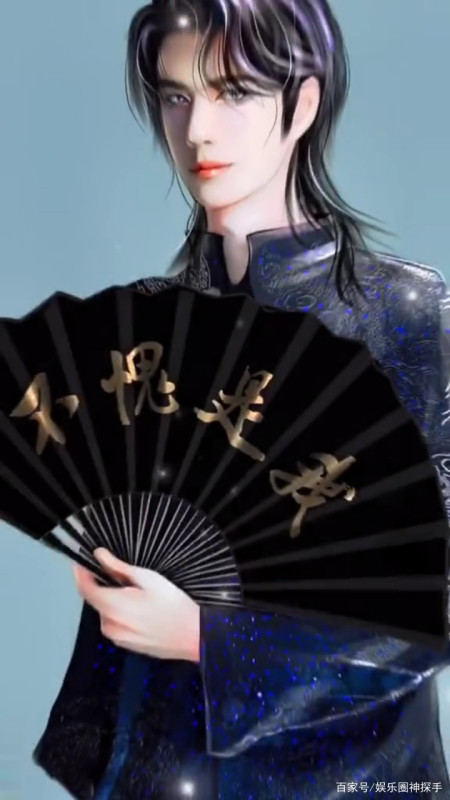 穿着唐装,手持一柄折扇的王一博,像极了古风的翩翩公子