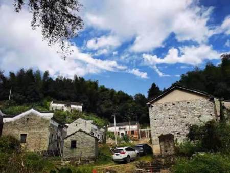图为路难行,几近荒废的东至县尧渡镇东山村赵岭村民组景象.