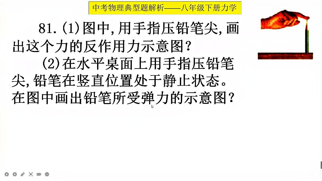 手指压铅笔尖,如何画反作用力示意图和铅笔所受弹力图