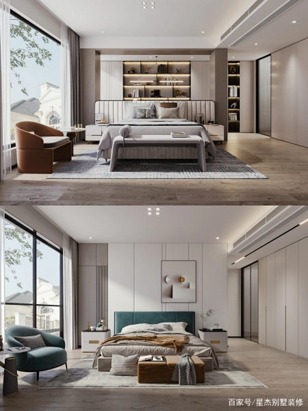 五款不同风格的别墅卧室装修效果图5