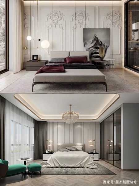 五款不同风格的别墅卧室装修效果图1