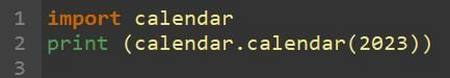 在Python中打印输出日历的多种方法(python用for打印全年日历)