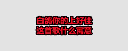 白鸽你的上好佳这首歌什么寓意?白鸽是什么类型的歌?