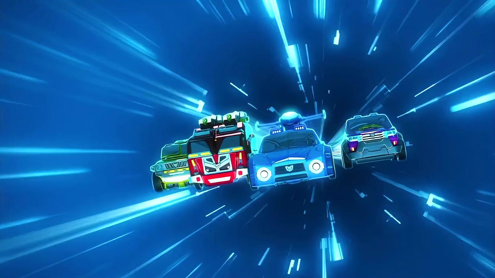 迷你特工队:汽车人变形出发!特工汽车变身机甲,对抗机甲怪兽