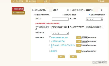 企业信用修复在哪里申请（企业信用记录修复） 第8张