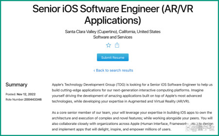 苹果头显团队放出多个招聘：面向AR/VR应用开发，看重游戏开发等-QQ1000资源网