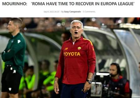 穆里尼奥：罗马不满足平局 才导致了第二个丢球 幸好还有5场比赛