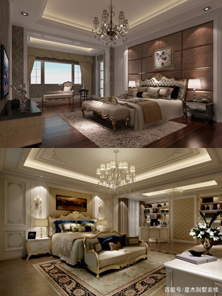 五款不同风格的别墅卧室装修效果图2