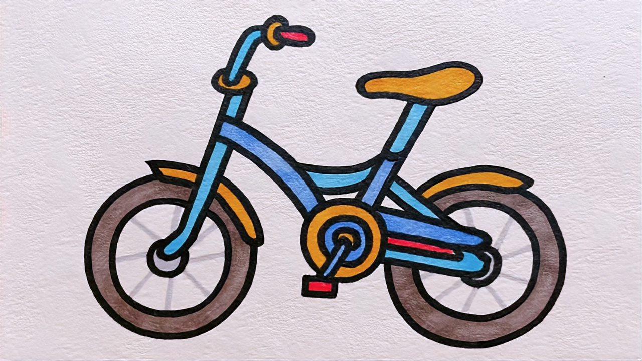 自行车简笔画简易自行车简笔画法